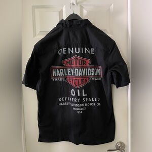 Men’s ‘09 Harley-Davidson Button Down Short Sleeve Mechanic Shirt cotton XL